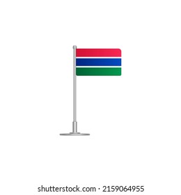 bandera de Gambia. bandera de Gambia en asta. icono vector aislado en fondo blanco