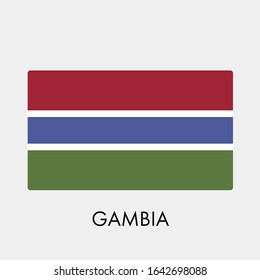 Flag of Gambia on gray background. Vector illustration in trendy flat style. EPS 10.