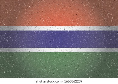 flag of gambia in retro background