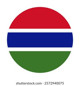 Flag of Gambia round shape, national symbol