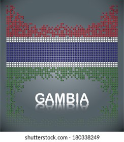 Flag of Gambia from square blocks, vector