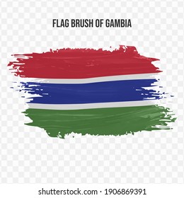 Flag Of Gambia in texture brush  with transparent background, vector illustration in eps file