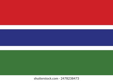 Bandera de Gambia - Ilustración vectorial