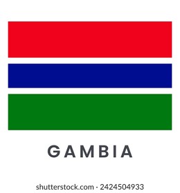 Flag of Gambia vector illustration isolated on white background.