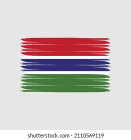 Flag of Gambia with watercolor brush style