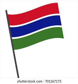 Flag of Gambia , Gambia flag waving isolated vector illustration