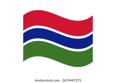 Flag of Gambia. Gambia wavy flag digital vector illustration.