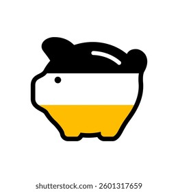 Flag of Garifuna, piggy bank icon, vector symbol.