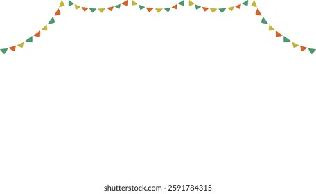 flag garland, flag, garland, text space, frame