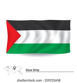 Flag of Gaza Strip - vector illustration