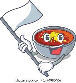 With flag gazpacho isolated with in the mascot