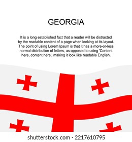 Flag of Georgia for banner in square white background. Georgia flag with space for text. Georgia square banner with flag . vector illustration eps10