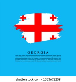 Flag of Georgia with brush stroke effect, Georgia Flag Template design. vector eps 10