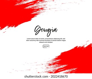 Flag of Georgia with brush stroke effect and text