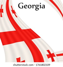 Flag of Georgia country on white background.