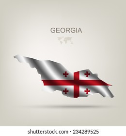 Flag of Georgia as a country with a shadow