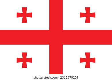 Flag of Georgia. Georgia flag in design shape 