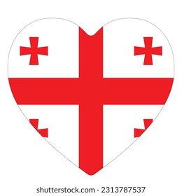 Flag of Georgia. Georgia flag in design shape 