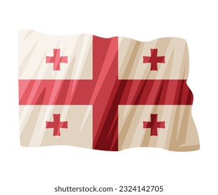 Flag of Georgia as Distinctive Sign and Country Attribute Vector Illustration