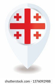 Flag of Georgia, Five Cross Flag. Bright, colorful vector illustration.