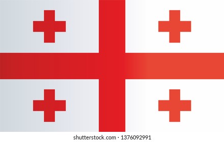 Flag of Georgia, Five Cross Flag. Bright, colorful vector illustration.