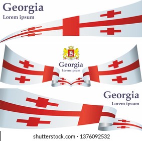 Flag of Georgia, Five Cross Flag. Template for award design, an official document with the flag of Georgia and other uses. Bright, colorful vector illustration.