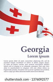 Flag of Georgia, Five Cross Flag. Template for award design, an official document with the flag of Georgia and other uses. Bright, colorful vector illustration.