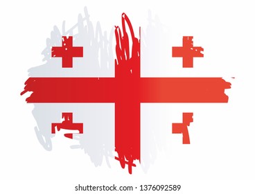 Flag of Georgia, Five Cross Flag. Template for award design, an official document with the flag of Georgia and other uses. Bright, colorful vector illustration.