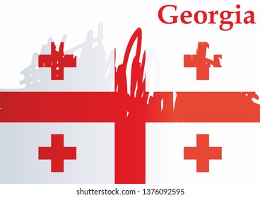 Flag of Georgia, Five Cross Flag. Template for award design, an official document with the flag of Georgia and other uses. Bright, colorful vector illustration.