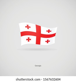 The flag of Georgia is flying layered vector image.