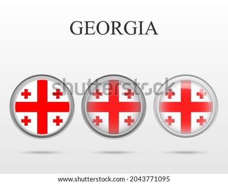 Flag of Georgia in the form of a circle