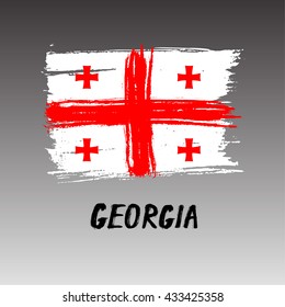 Flag Of Georgia  - Grunge