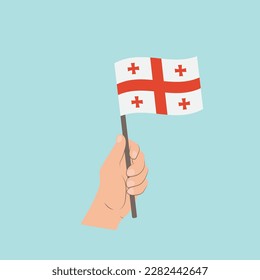 Flag of Georgia, Hand Holding flag