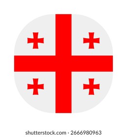 Ícone Bandeira da Geórgia. Geórgia arredondado quadrado ícone da bandeira projeto de ilustração vetor digital. Fundo branco.