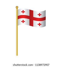 Flag of Georgia ,Georgia flag official colors and proportion correctly, Georgia flag waving isolated Vector illustration eps10.