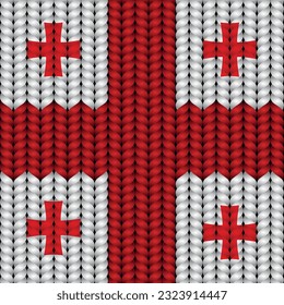 Flag of Georgia on a braided rop.