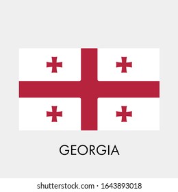 Flag of Georgia on gray background. Vector illustration in trendy flat style. EPS 10.