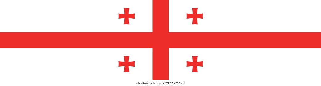 La bandera de Georgia. Icono de rectángulo. Icono de marca. Color estándar. Una larga pancarta. Ilustración del equipo. Ilustración digital. Ilustración vectorial.