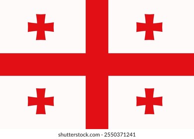 Flag of Georgia republic. The official national Georgian flag. Vector illustration.