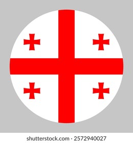 Flag of Georgia round shape, national symbol