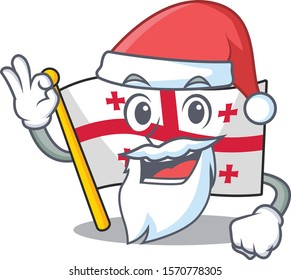 Flag georgia in Santa cartoon character design