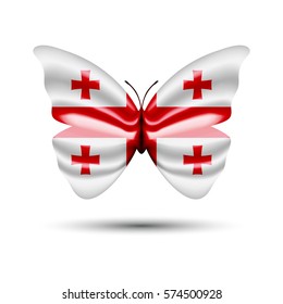 flag of georgia in shape of butterfly