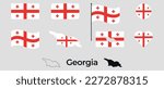Flag of Georgia. Silhouette of Georgia. National symbol