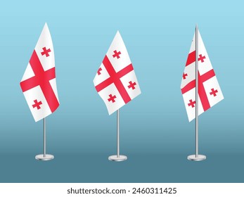 Bandera de Georgia con palo de plata