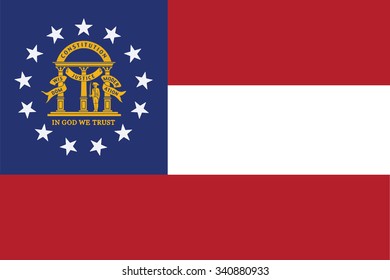 Flag of Georgia state of the United States. Vector illustration.