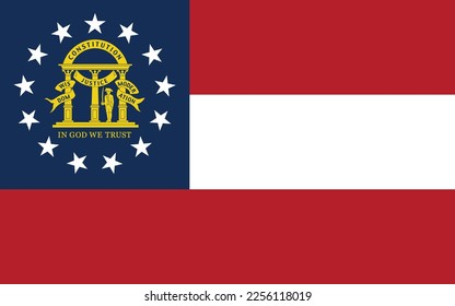 Flag of Georgia, State of Georgia Flag, Flag of USA state Georgia Vector Illustration, State of Georgia USA. United States. United States of America US.