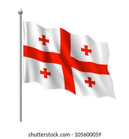 Flag of Georgia, vector illustration