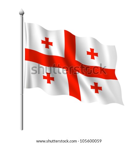 Flag of Georgia, vector illustration