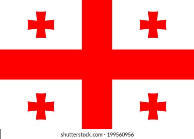 Flag of Georgia. Vector illustration. The color of the original.