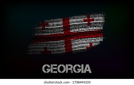 Bandera de Georgia. Ilustración vectorial en estilo grunge con grietas y abrasiones. Buena imagen para imprimir